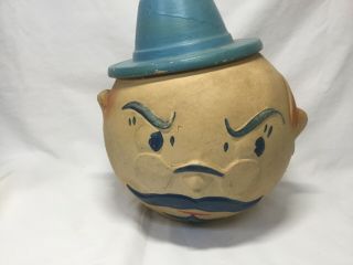 Vintage American Bisque " Man Head " Ceramic 13.  5 " Cookie Jar - Project Jar