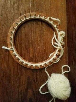 Vintage Round Wooden Knitting Loom