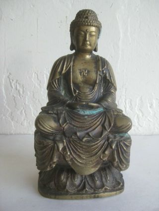 Fine Old Chinese Tibetan Shakyamuni Shrine Brass Buddha Statue Figure Tibet