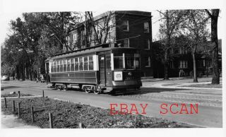 7ee123 Rp 1940s/1970s? Csl Chicago Surface Lines Streetcar 1077 Damen Ave Sb