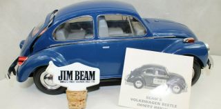 Vintage 1973 Jim Beam Kentucky Whiskey Volkswagen Beetle Decanter Bottle Blue
