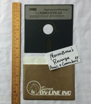 Montezuma ' s Revenge Atari Commodore 64 Vtg 5.  25 Floppy Disk Video Game Computer 2