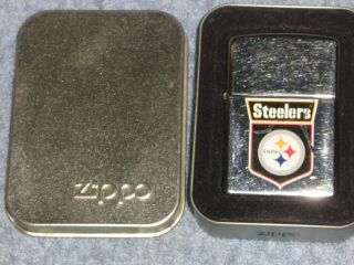 Zippo Pittsburgh Steelers Lighter With Its Box.