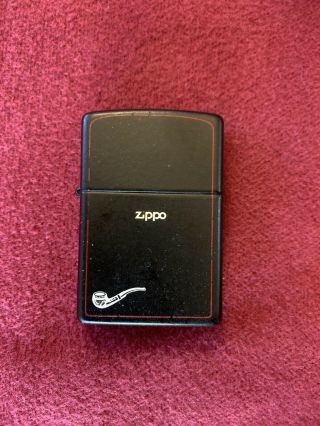Zippo Lighter - Black Matte With Pipe Logo