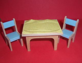 Vintage Dolls House Twiggs 16th Lundby Scale Kitchen Table And Chairs