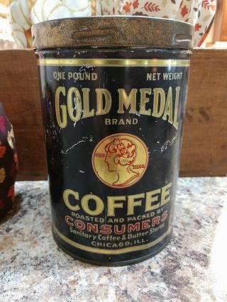 Vintage Gold Medal 1 Pound Coffee Tin