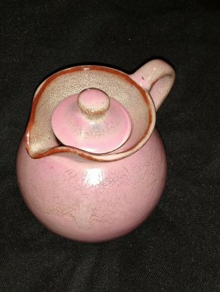 Very Rare Vintage Nicodemus American Art Pottery Pink Pussy Willow Teapot Nr