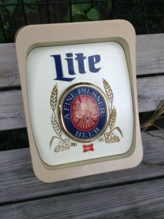 Vintage Miller Lite Beer Sign Light " The Shadow Box "