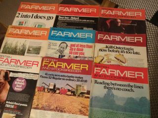9 X Vintage British Farmer & Stockbreeder Magazines 1973 & 1975