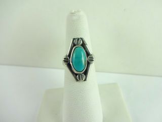 Vintage Sterling Silver Native American Turquoise Ring Size 6