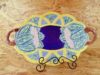 Vintage Seymour Mann Hand Painted Cauliflower Majolica Art Pottery Platter