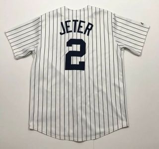 Derek Jeter York Yankees Majestic Baseball Jersey Large Vintage