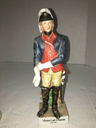 Virginia Light Dragoons 1776 Andrea Sadek Porcelain Soldier Statue Vtg Figurine