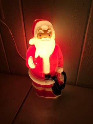 Small Vintage 1968 Empire Plastic Blow Mold 13 " Santa Claus Lighted Xmas