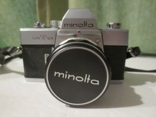 Vintage Minolta Srt 101 35mm Slr Film Camera Body And F55 1:1.  7 Lens