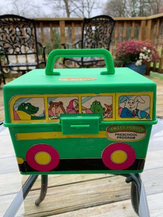 Vintage Sweet Pickles Preschool Activity Program Plastic Bus Carrying Case