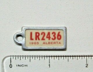 1965 Alberta War Amps Keychain Tag Mini License Plate Lr2436