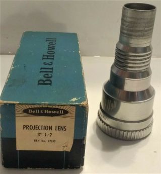 Vintage Bell & Howell Projection Lens Increlite 3 " F/2 No.  27353 For 16mm W/ Box
