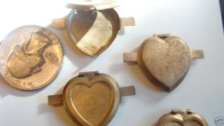 72 Vintage Brass Locket Heart Shape Connecters