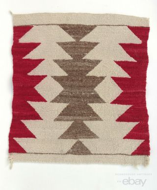Antique Navajo Native American Indian Hand Woven Wool Pillow Square Rug