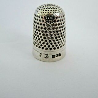 Vintage Solid Silver Thimble Hm London 1926 Maker S F Number 7 - No Holes