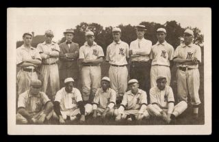 Vintage Azo Rppc Baseball Team Lm On Jersy Real Photo