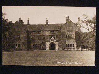 Vintage Hollingworth Hall Cheshire Rp Postcard Demolished 1943
