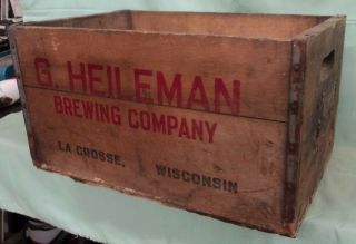Vintage G.  Heileman Brewing Co.  Wood Beer Bottle Crate La Crosse Wisc