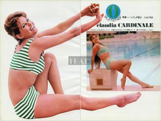 Claudia Cardinale In Swimsuit 1965 Vintage Japan Picture Clippings 2 - Sheets Ff/n
