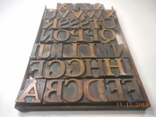 Printing Letterpress Printer Block Decorative Antique Wood Alphabet