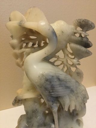 Fine Chinese Hand Carved Jade / Jadeite Statue Heron,  Crane or Stork Bird 2