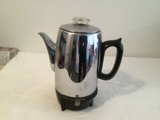 Vintage 1960s General Electric Ge Chrome 8 - Cup Percolator Coffee Pot Maker