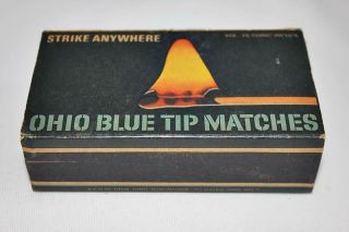 Vintage Ohio Blue Tip Strike Anywhere Matches Matchbox