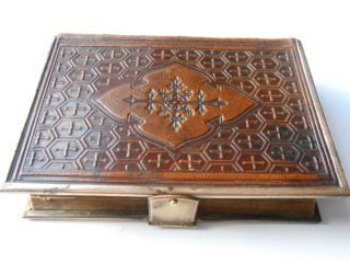 Lovely Antique Victorian Leather & Brass Prayer Book Bible 1866