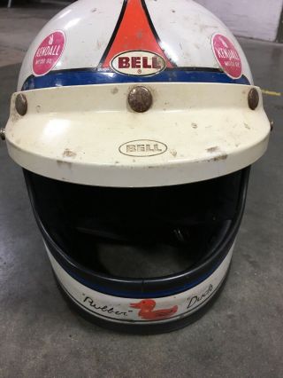 Vintage 1970’s Bell Star 120 Racing Helmet Custom Painted Mens Size 7 1/2