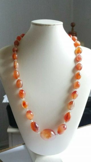 Vintage Agate And Carnelian Bead Necklace 2