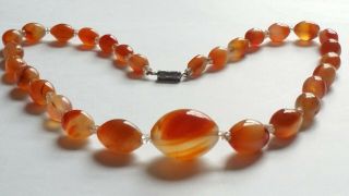Vintage Agate And Carnelian Bead Necklace 3