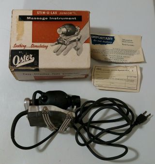 Vintage Oster Stim U Lax Junior Massage Instrument Model M 4 W Box Hand Vibrator