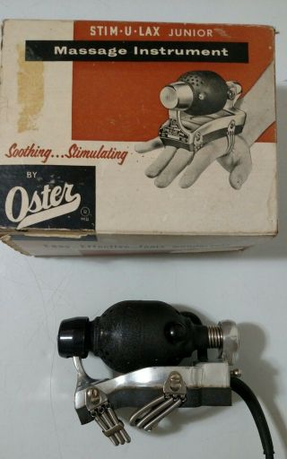 Vintage OSTER Stim U Lax Junior Massage Instrument Model M 4 w Box Hand Vibrator 3