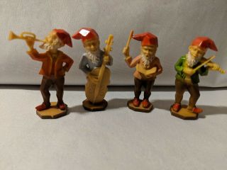 Elf Band Miniature Figures Vintage Hand Carved Germany