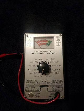 Vintage Analog Professional Battery Tester 1.  5 - 45.  0v Bt20a