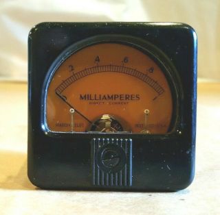 Vintage Marion Dc Milliamperes Meter Measures 0 - 1 Ma Gauge