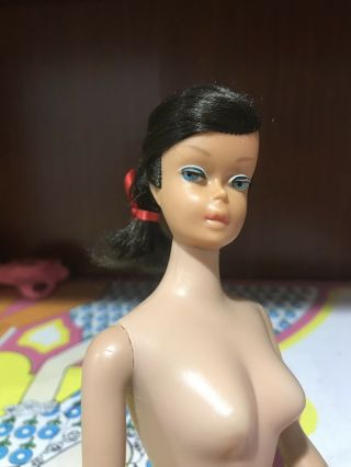 Vintage 1960s Barbie Swirl Ponytail Black Hair
