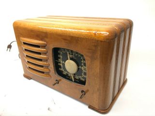Vintage 40s Old Antique Zenith Toaster Style Wood Tube Radio Toaster Radio