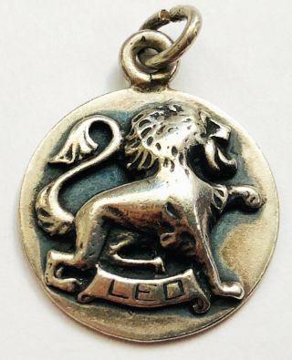 Vintage Guglielmo Cini Sterling Leo Lion Zodiac Astrology Charm Pendant