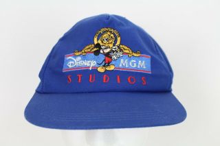 Vintage Walt Disney Mgm Studios Snapback Hat Adjustable Blue Micky Mouse