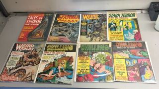 8 Vintage Comics Tales Of Terror 1 Weird Worlds Chilling Strange Galaxy Stark