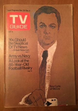 1975 Vintage " Mccoy " (tony Curtis) Tv Guide - Ex.  - No Mailing Label