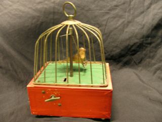 Vintage Swinging Bird Cage Music Box With Drawer Made In Japan Morning 3