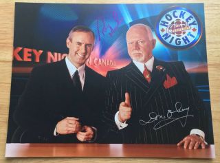 Don Cherry & Ron Maclean Signed 8x10 Photo Hockey Night In Canada Coach 